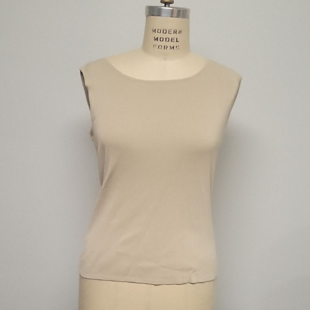 Chico's Design Classic Nude Knitted Sleeveless Tank Top. Size 1 (6/8)